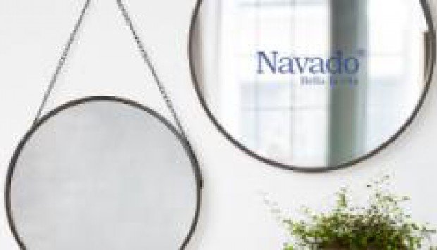 Gương tròn nghệ thuật treo dây Navado