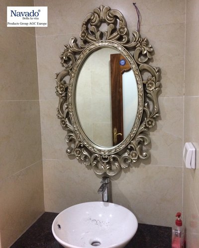 Gương phòng tắm tân cổ điển Zeus màu bạc