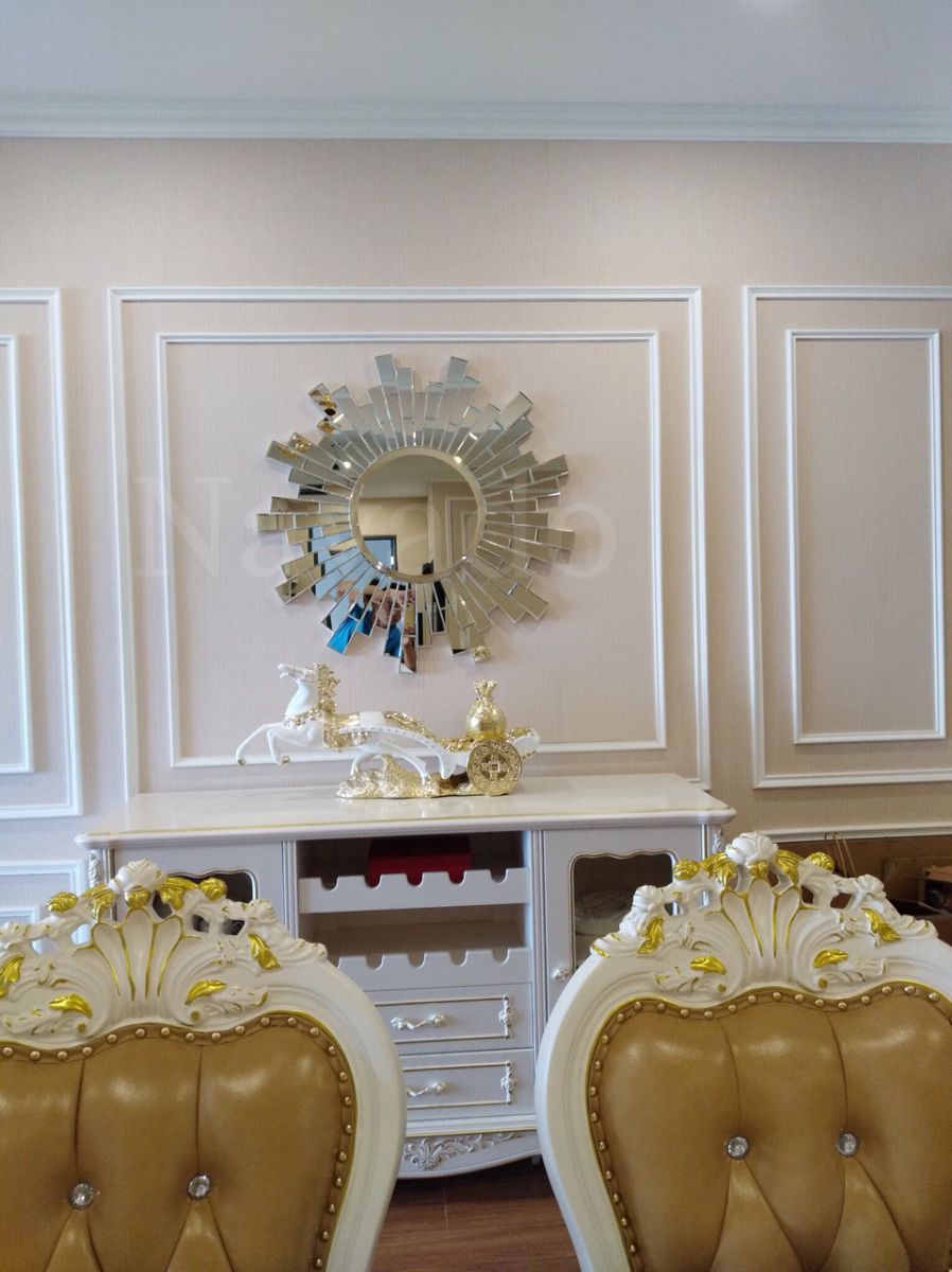 Xu hướng trang trí phòng khách bằng gương cao cấp nghệ thuật tân cổ điển